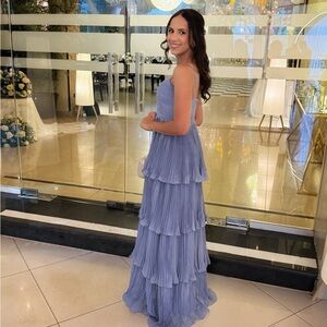 Elegant Dusty Blue Long Dress